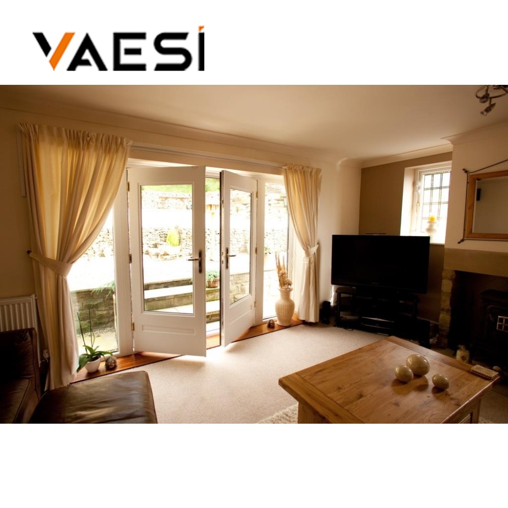 Puerta abatible de aleación de aluminio resistente a la corrosión con vidrio para uso comercial interior en almacenes y apartamentos.