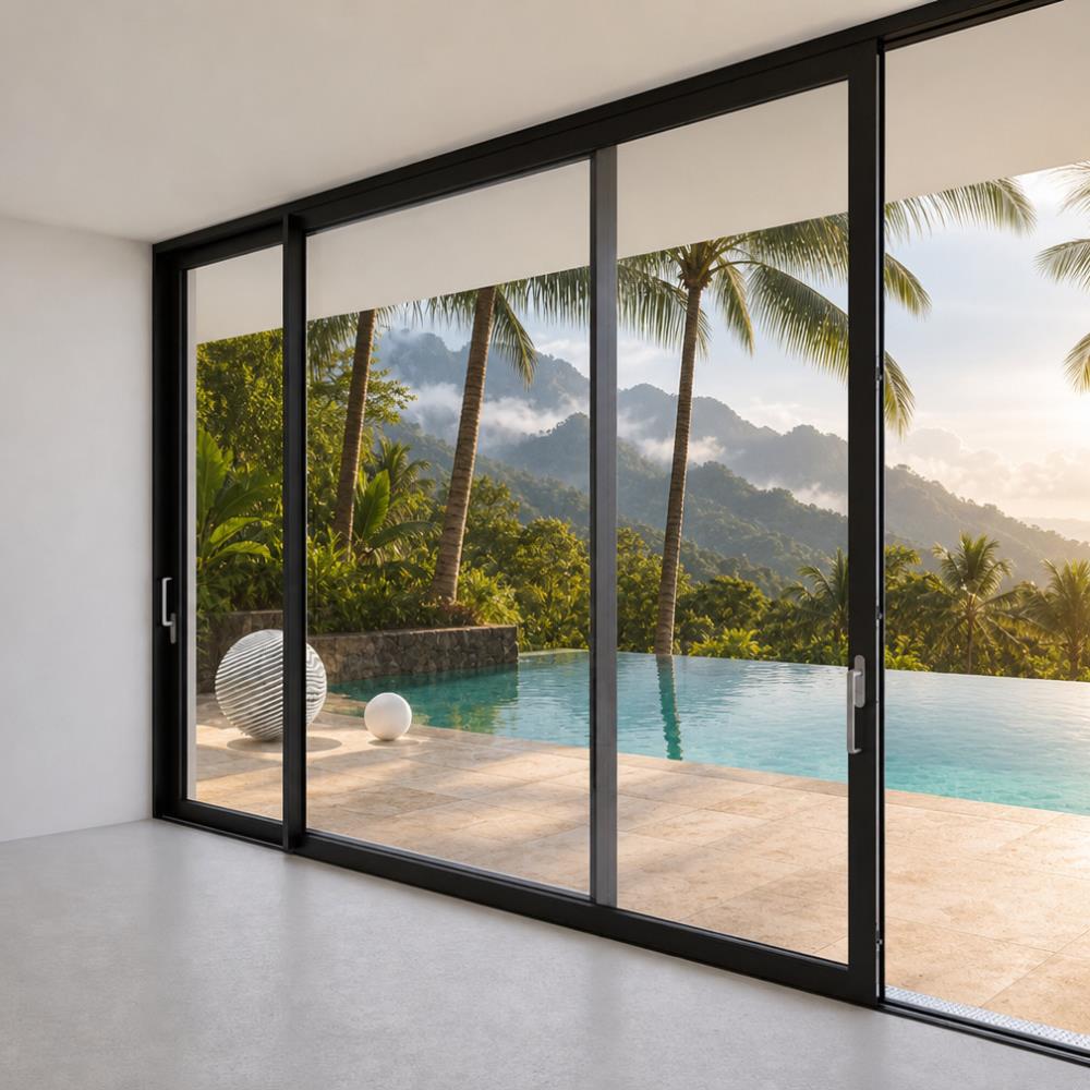 Puerta corredera elevable de aluminio personalizada de primera calidad con doble acristalamiento resistente a huracanes para patio o balcón.