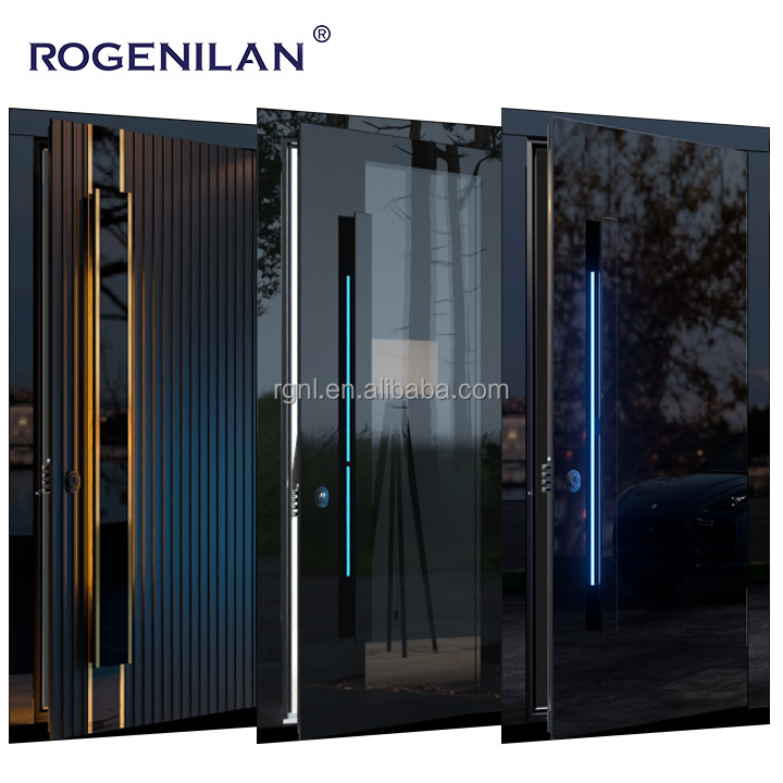 Puerta batiente de entrada principal de aluminio fundido de alta calidad para viviendas modernas. Puertas de entrada de seguridad residenciales en venta.