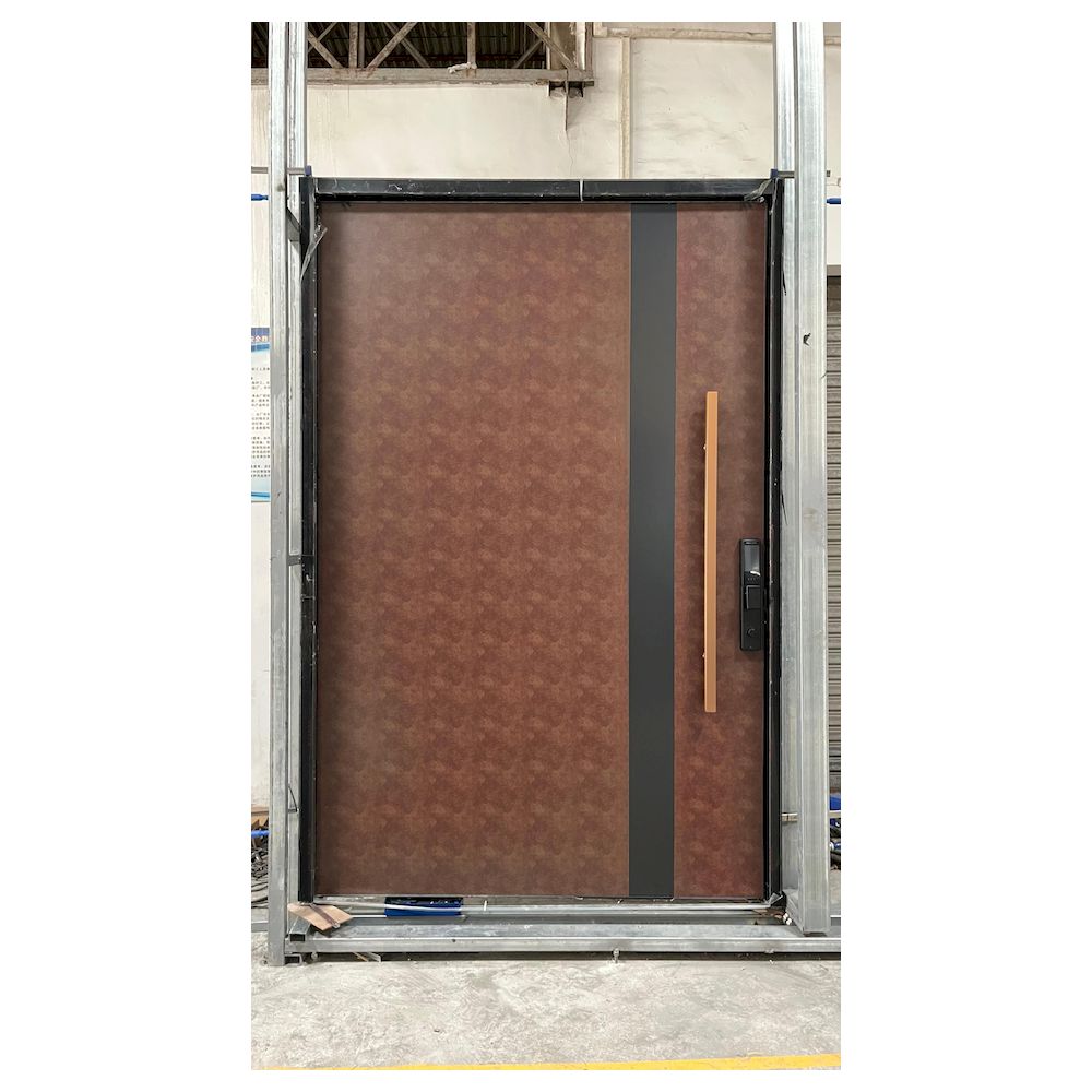 Puerta pivotante de entrada directa de fábrica con sistema de cierre multipunto. Puerta giratoria de madera maciza de diseño lujoso.