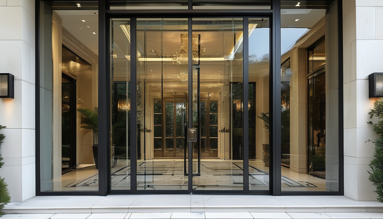 Puerta de vidrio arquitectónico de alta gama para accesos residenciales