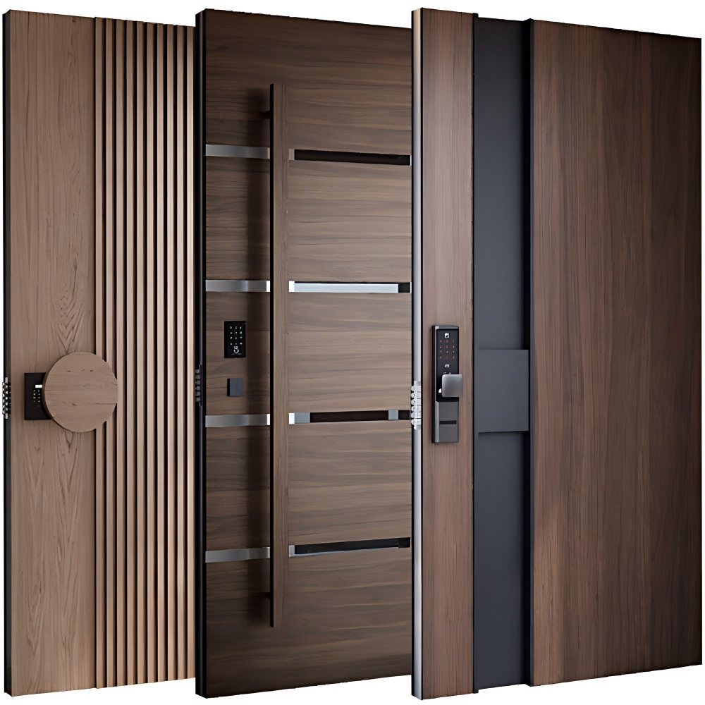 Puertas de entrada principales modernas de estilo americano contemporáneo para casas, puertas pivotantes exteriores modernas.