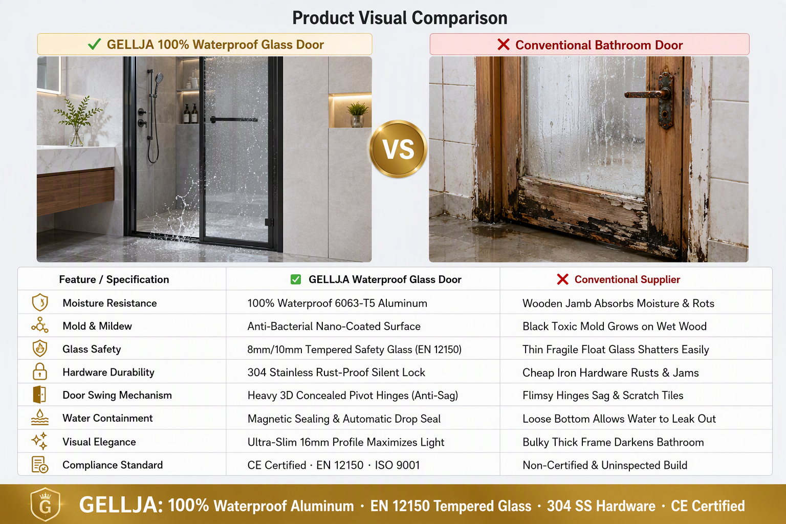 Puerta vertical batiente de aluminio y cristal con marco estrecho de diseño francés moderno para interiores (cocina, dormitorio, patio, baño) y exteriores.