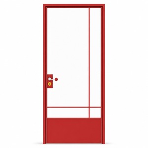 Puerta abatible de aleación de aluminio, resistente a la humedad y a la corrosión, con acabado de vidrio, para tabiques interiores, ideal para baños, cocinas y hospitales.