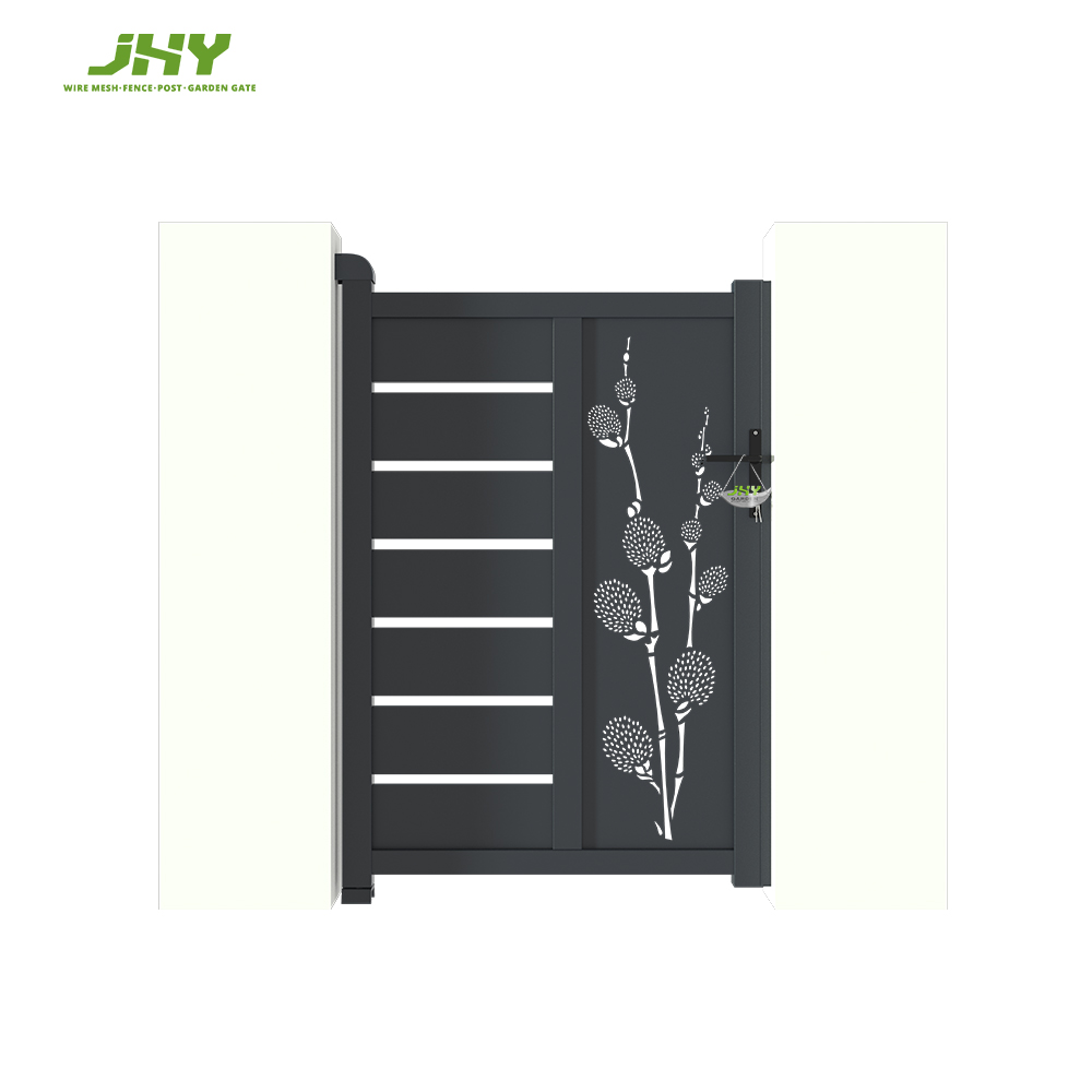 Puerta de entrada de jardín de aluminio resistente de 1x1,4 m y fácil instalación.