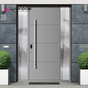 Puerta de entrada frontal pivotante moderna de aluminio gran tamaño impermeable