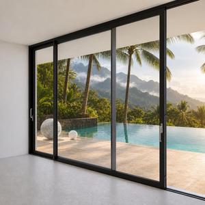 Puerta corredera elevable de aluminio personalizada de primera calidad con doble acristalamiento resistente a huracanes para patio o balcón.