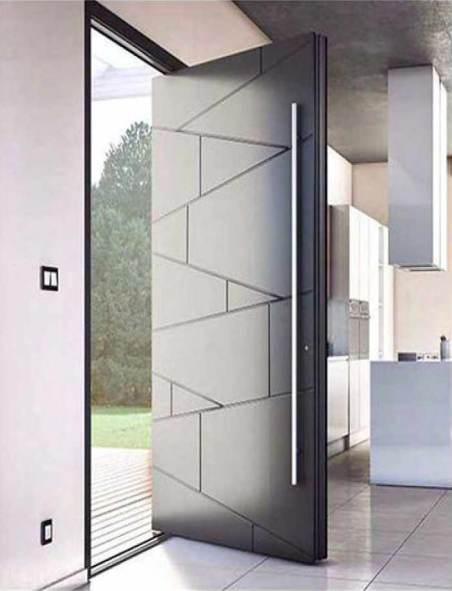 Puerta de acero y aluminio fundido