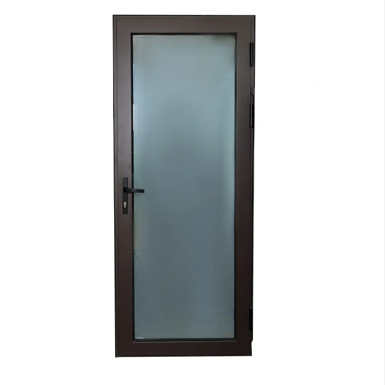 Puerta abatible RG50 insonorizada con doble cristal templado y aluminio, puerta delgada de apertura para el hogar.