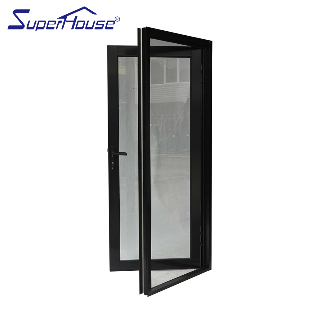Puertas resistentes a huracanes, resistentes a impactos, con rotura de puente térmico, resistentes al viento, de aluminio, con triple acristalamiento y bisagras de cristal.