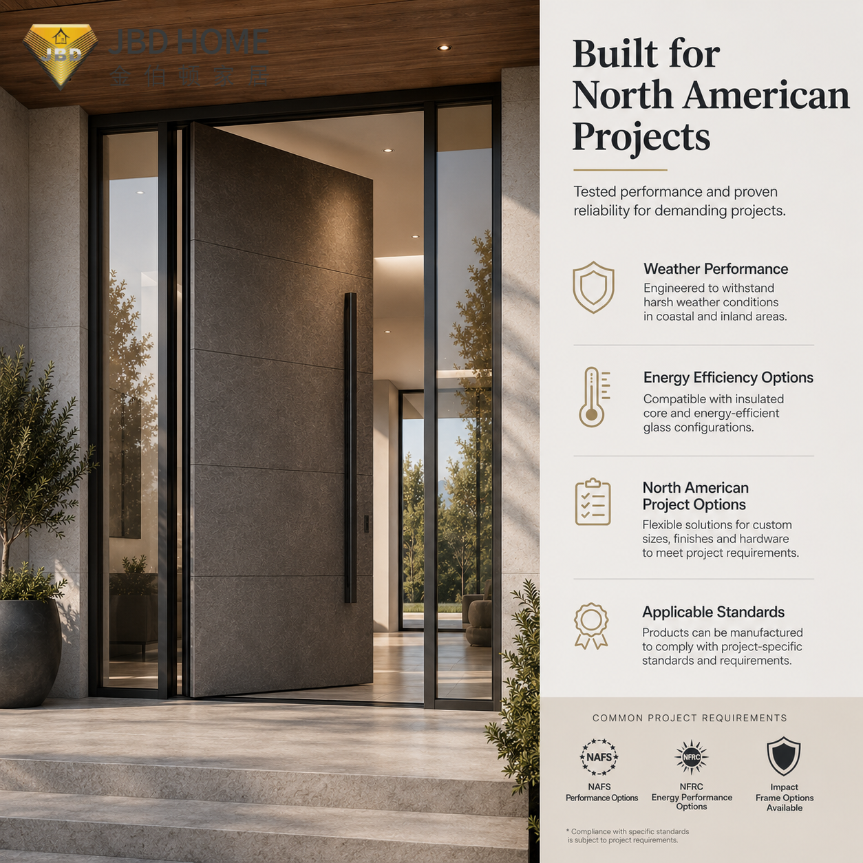 Puerta pivotante de madera maciza para entrada principal, apartamento moderno ventilado, exterior, personalizada, venta al por mayor, calidad premium, color negro.