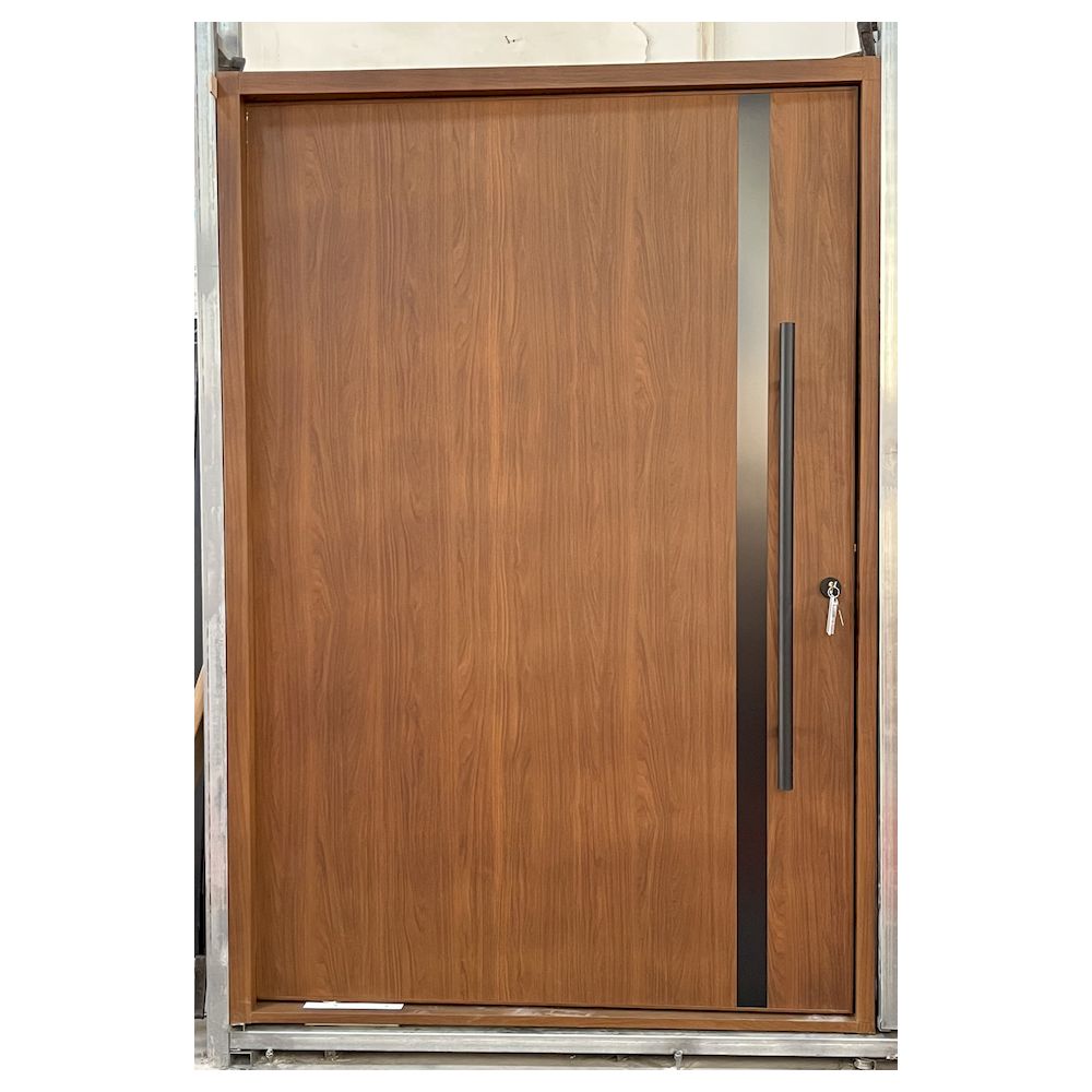 Puerta pivotante de entrada directa de fábrica con sistema de cierre multipunto. Puerta giratoria de madera maciza de diseño lujoso.