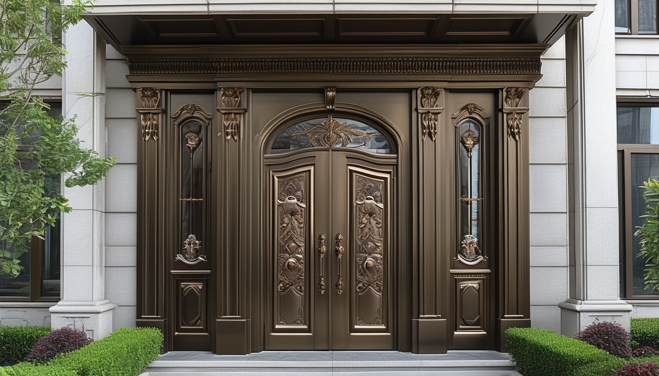 Puerta de entrada de aluminio para residencias de diseño personalizado