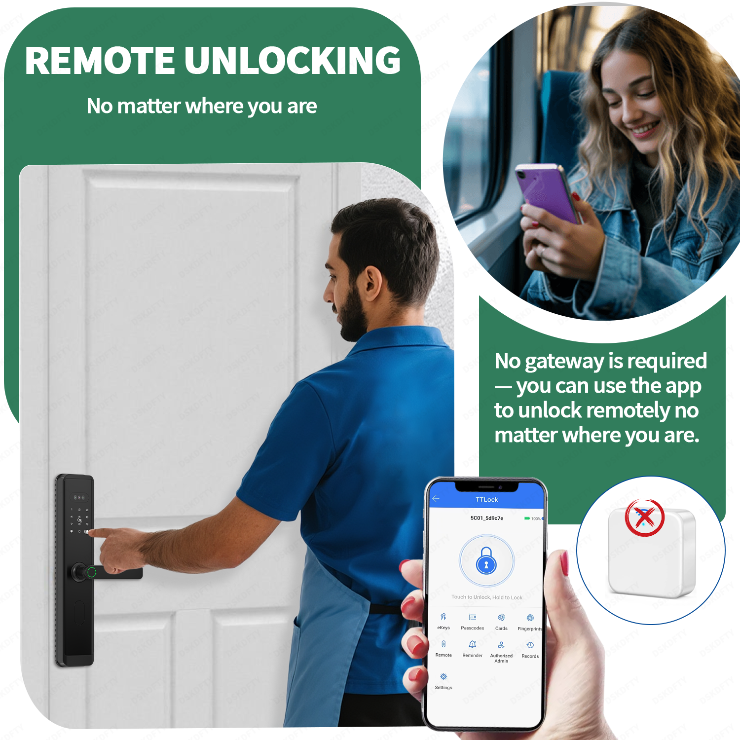 Cerradura digital con contraseña y huella dactilar de aleación de aluminio de alta gama Tuya Ttlock, cerradura inteligente para puerta con Wi-Fi y llave inteligente electrónica.