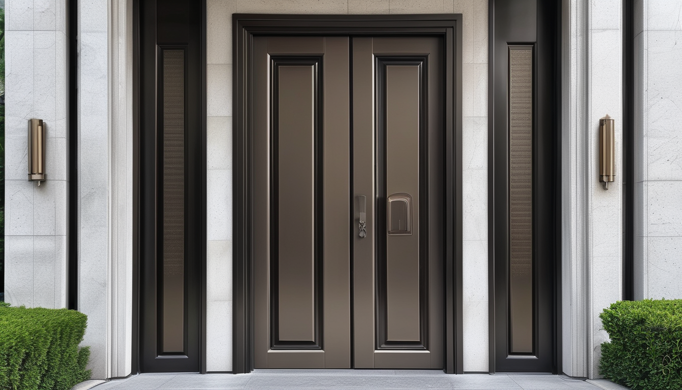 Puerta con núcleo de seguridad de acero para residencias privadas