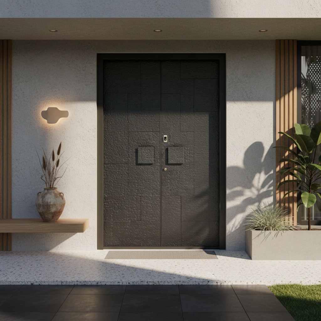 Puerta doble a medida estilo europeo clásico en aluminio lacado