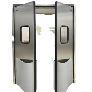 Puerta industrial de gimnasio de apertura plana, ligera, de aleación de aluminio resistente a la corrosión y con certificación CE.