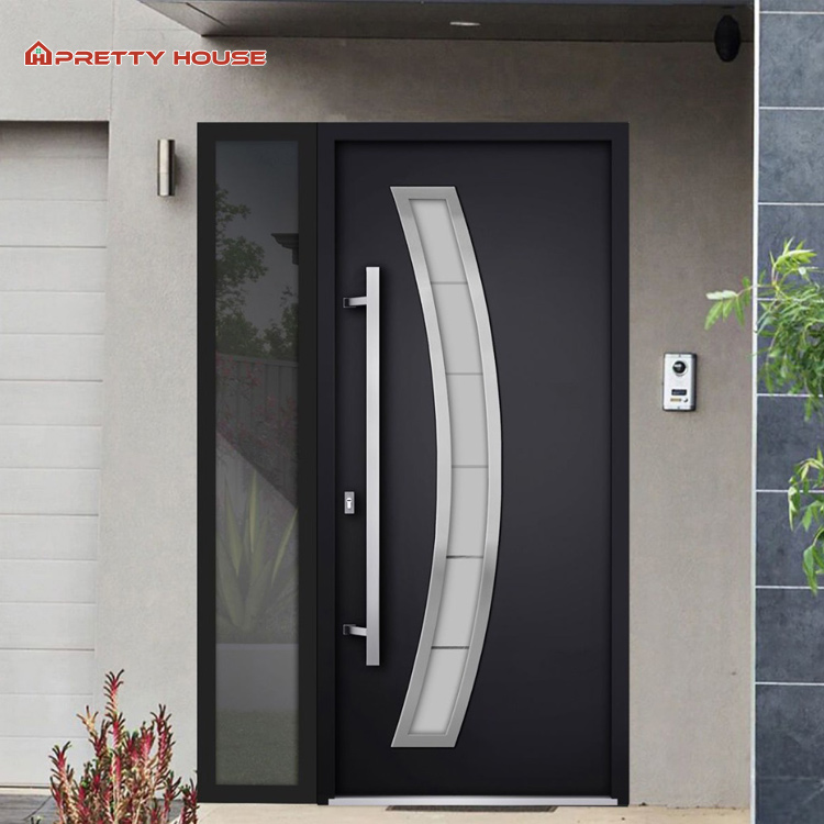 Puerta doble de aluminio francesa insonorizada e impermeable.