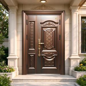 Gran oferta: Puerta de entrada doble metálica de diseño moderno con seguridad
