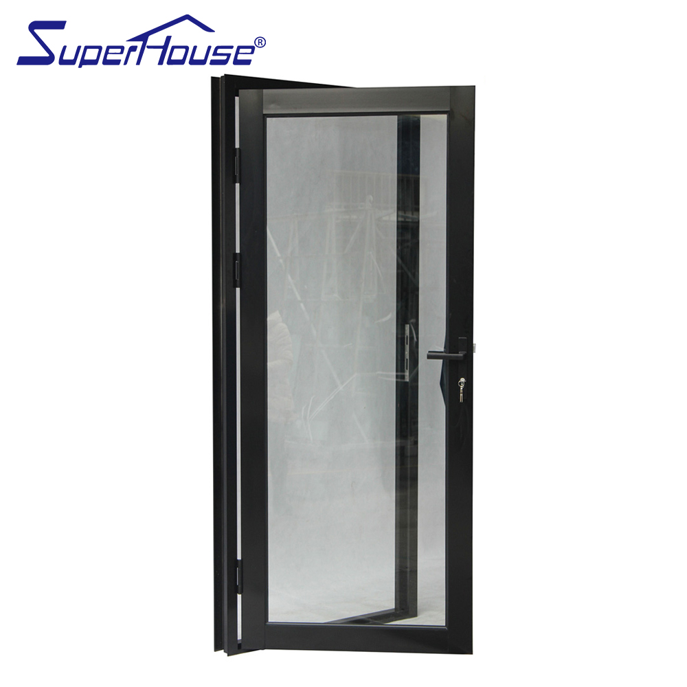 Puertas resistentes a huracanes, resistentes a impactos, con rotura de puente térmico, resistentes al viento, de aluminio, con triple acristalamiento y bisagras de cristal.