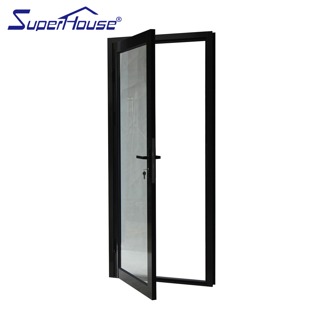 Puertas resistentes a huracanes, resistentes a impactos, con rotura de puente térmico, resistentes al viento, de aluminio, con triple acristalamiento y bisagras de cristal.