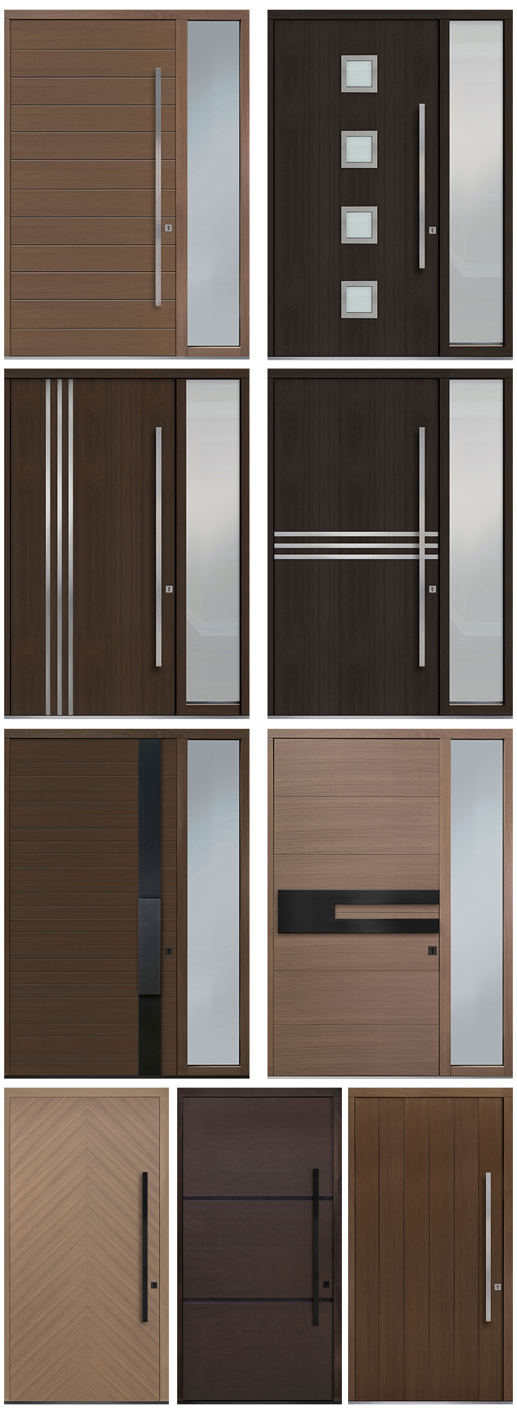 Variante de diseño para puerta de entrada pivotante