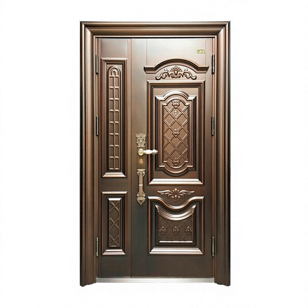Gran oferta: Puerta de entrada doble metálica de diseño moderno con seguridad