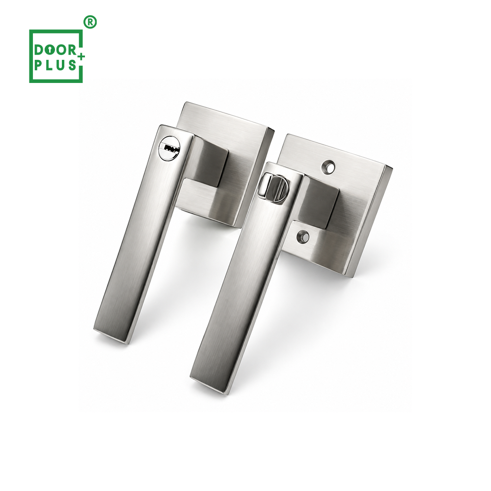 Manija de puerta cuadrada de entrada Doorplus, manija de puerta de estilo americano contemporáneo, juego de cerraduras