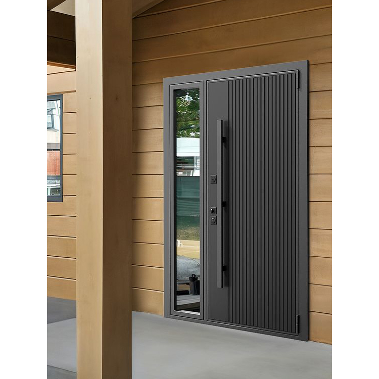 Puertas de entrada principales de madera maciza de estilo americano contemporáneo