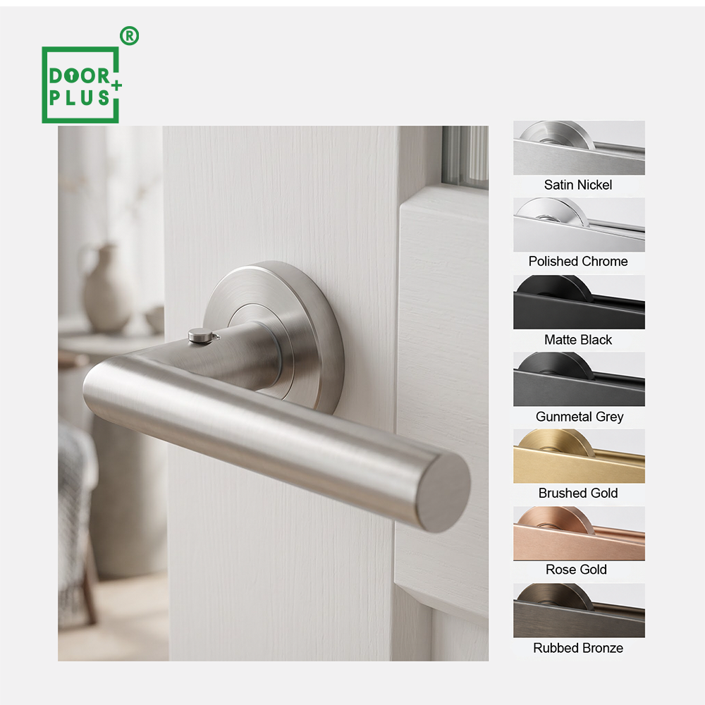 Cerraduras de privacidad Doorplus, manijas de seguridad tubulares de acero inoxidable para puertas de entrada, cerradura de palanca integrada para baño.