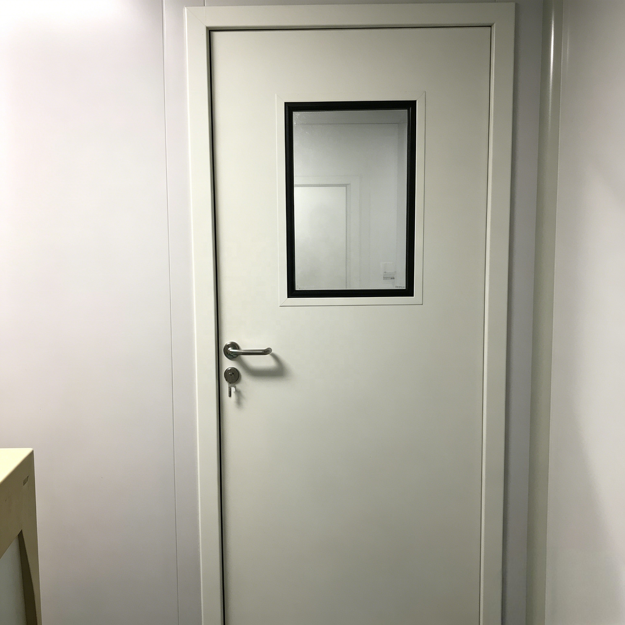 Puerta moderna de acero ignífuga | Puerta de seguridad ignífuga para escuelas con acabado manual antirrobo | Uso exterior e interior
