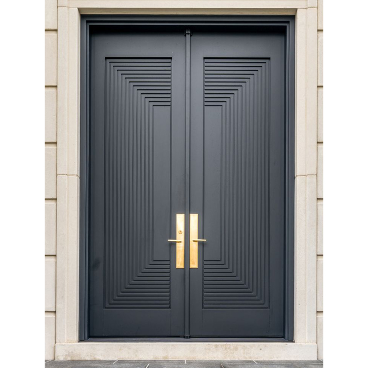 Puertas de entrada principales de madera maciza de estilo americano contemporáneo