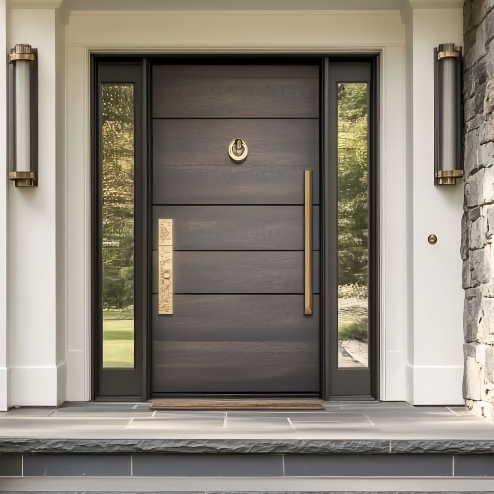 Puerta Pivotante de Aluminio con Vidrio Doble Acristalamiento
