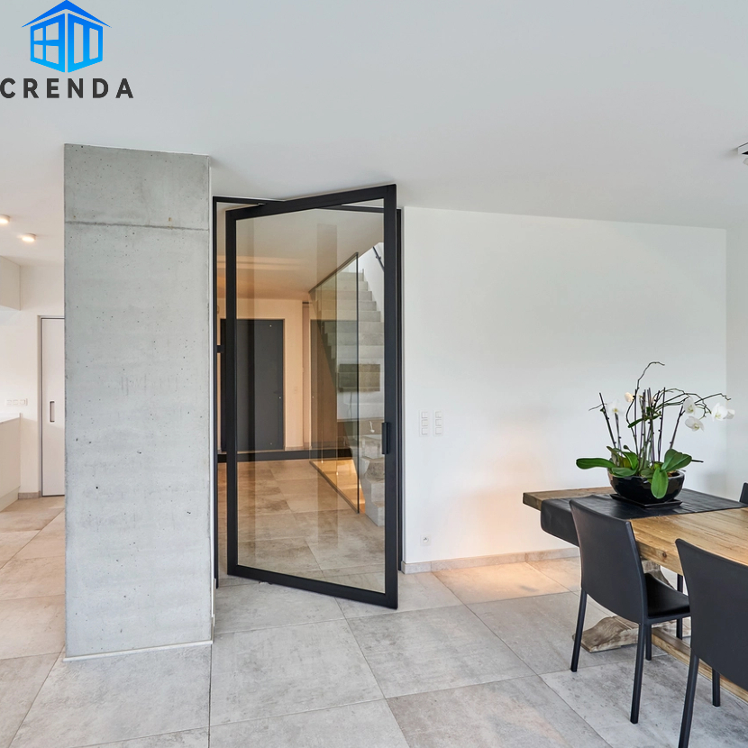 Puertas pivotantes de acero con vidrio a precio mayorista de fábrica. Directamente de fábrica, OEM y ODM.