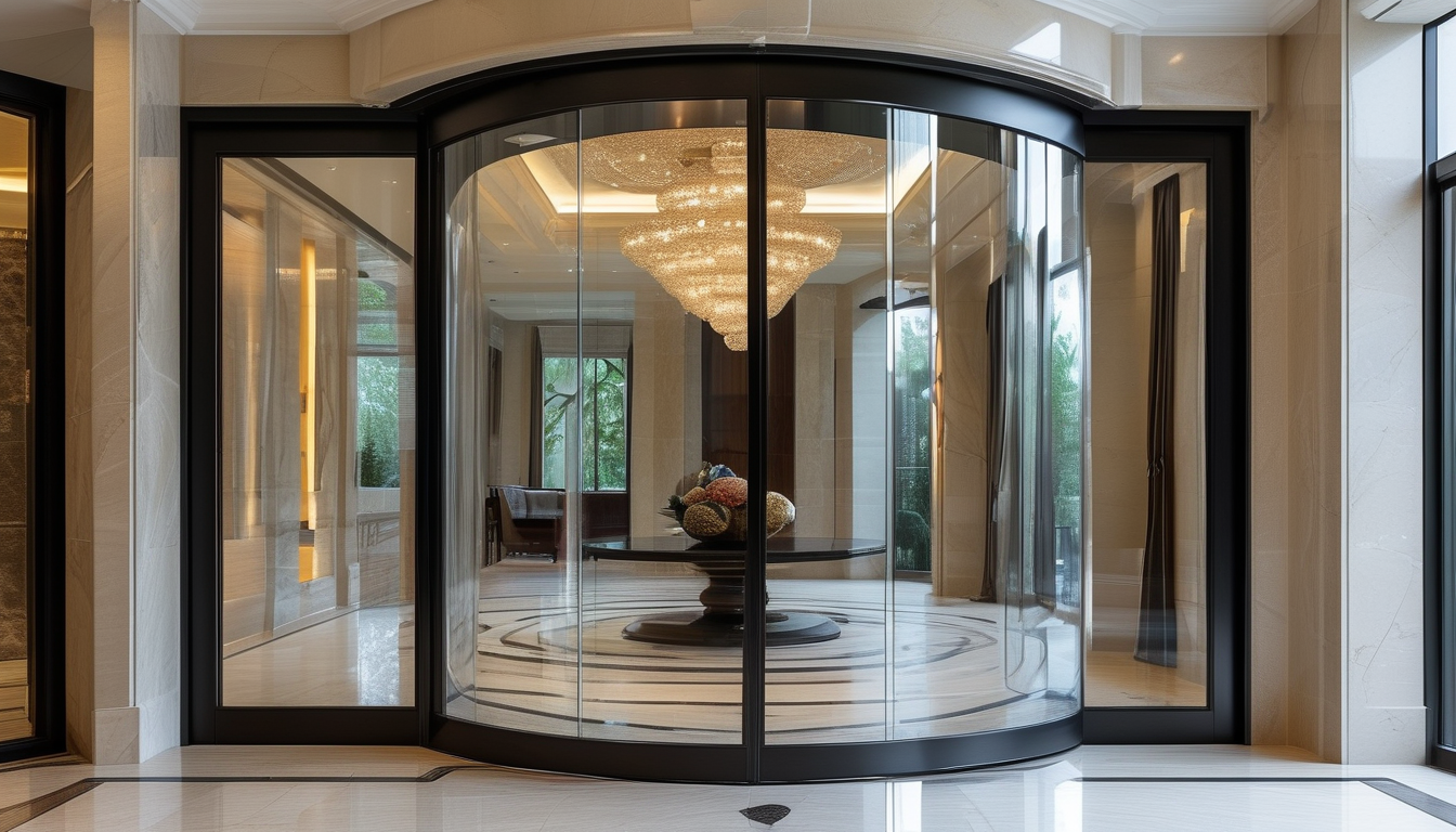 Puerta pivotante arquitectónica para viviendas unifamiliares modernas