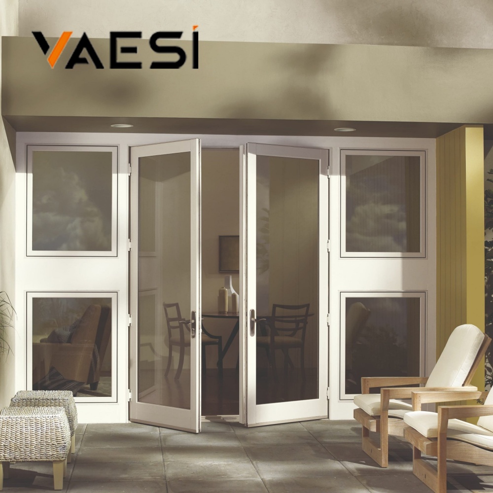 Puerta abatible de aleación de aluminio resistente a la corrosión con vidrio para uso comercial interior en almacenes y apartamentos.