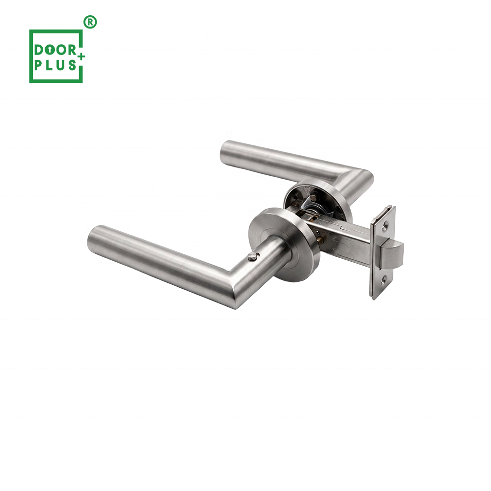 Cerraduras de privacidad Doorplus, manijas de seguridad tubulares de acero inoxidable para puertas de entrada, cerradura de palanca integrada para baño.