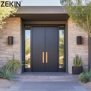 Puerta doble de aluminio ZEKIN para entrada principal de casas