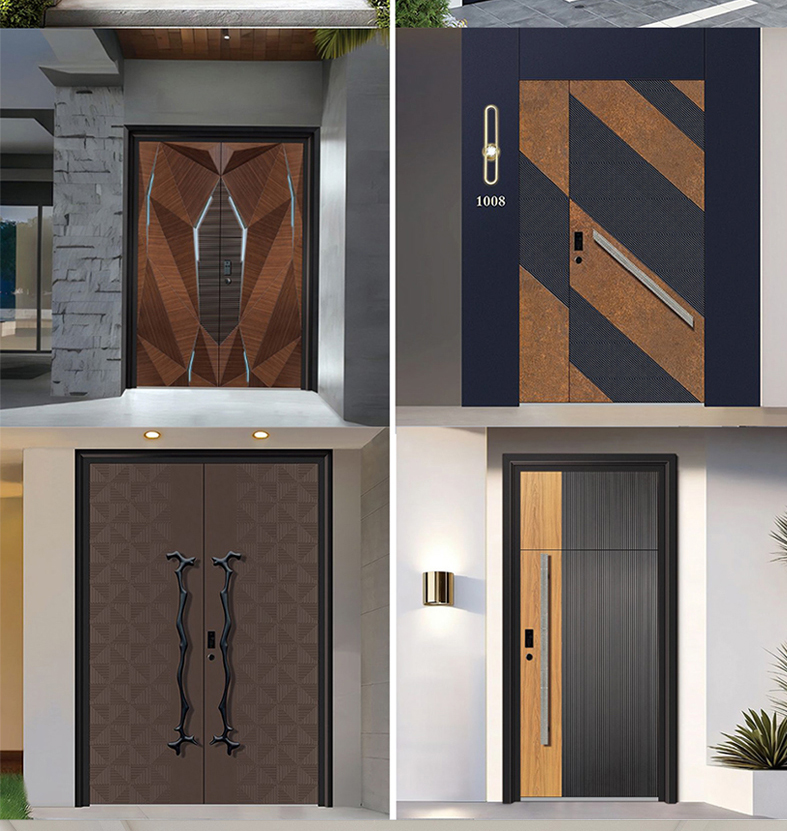 Puerta blindada exterior de aluminio