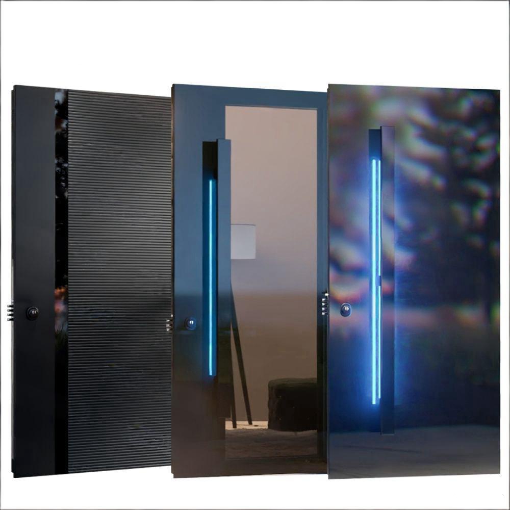 Villa moderna de lujo, apartamento, aleación de aluminio, entrada principal antirrobo, tallado 3D, entrada frontal exterior de seguridad ondulada para hotel.