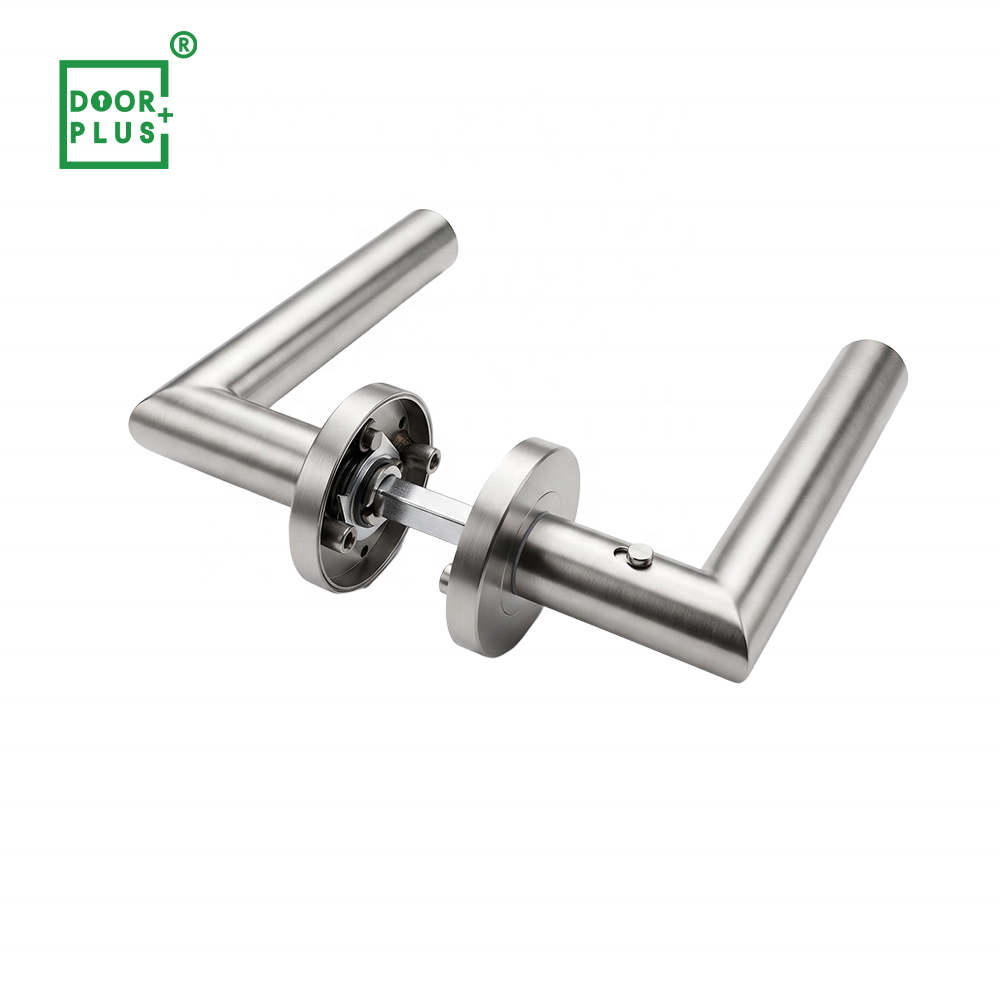 Cerraduras de privacidad Doorplus, manijas de seguridad tubulares de acero inoxidable para puertas de entrada, cerradura de palanca integrada para baño.