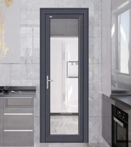 Puerta abatible RG50 insonorizada con doble cristal templado y aluminio, puerta delgada de apertura para el hogar.