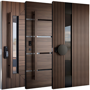 Puertas de entrada principales modernas de estilo americano contemporáneo para casas, puertas pivotantes exteriores modernas.