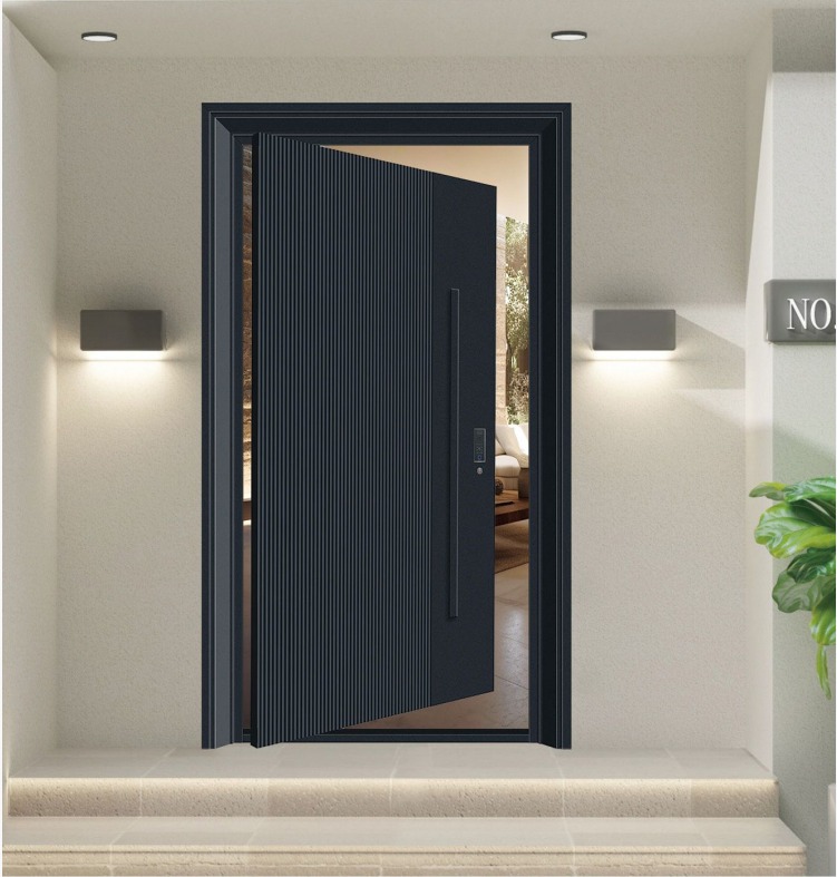 Puerta de entrada de aluminio grabada con relieve personalizado