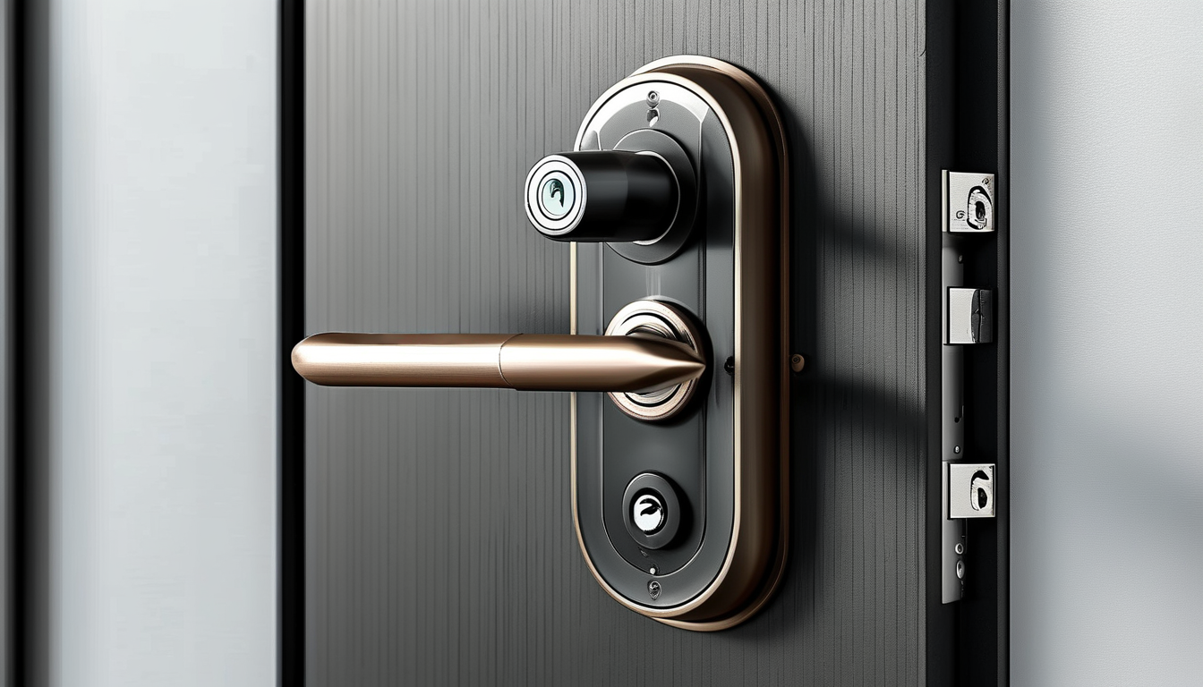 Puerta frontal de aluminio con smart lock