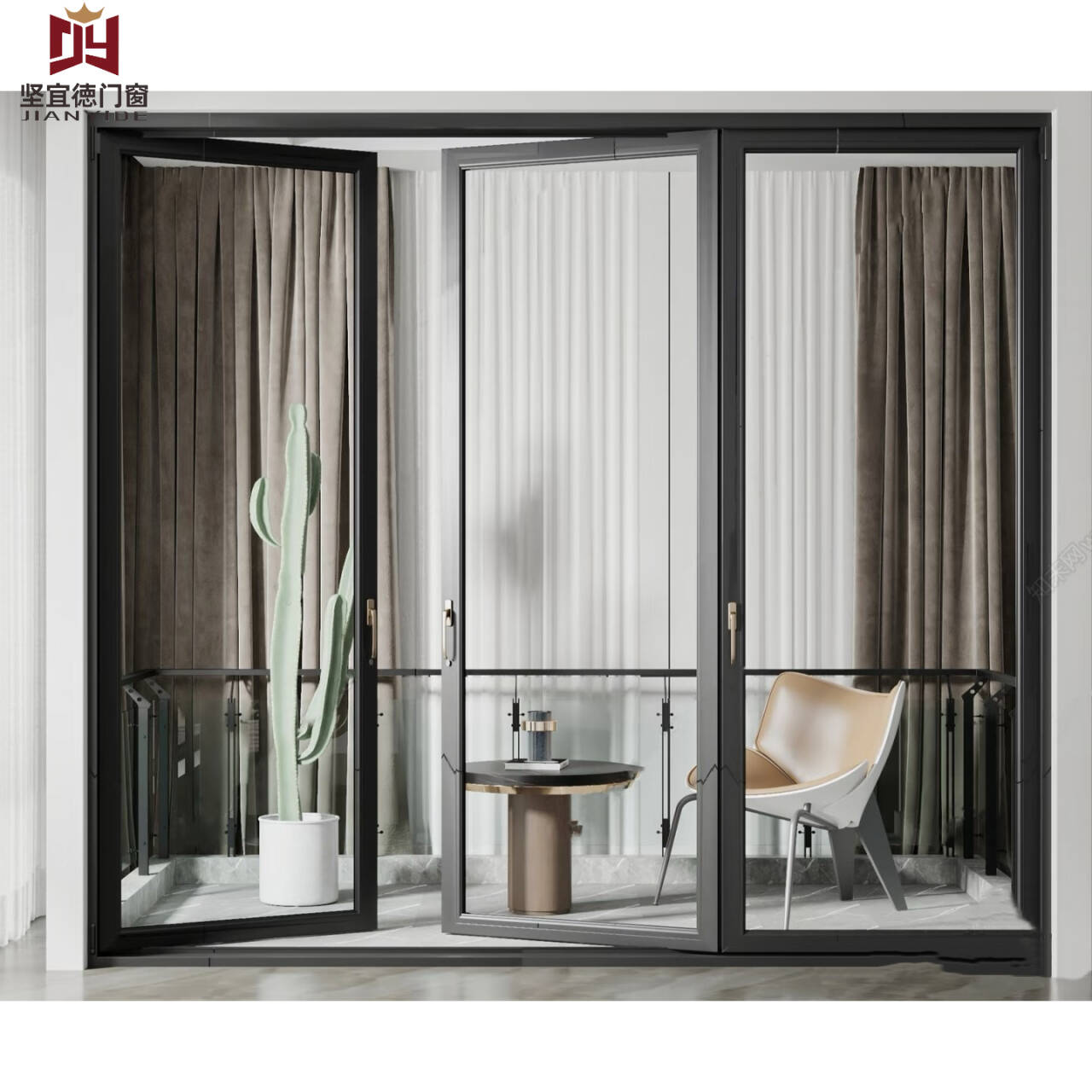Puerta batiente de aluminio para apartamentos/hoteles: alta durabilidad, insonorizada y resistente a la intemperie, diseño moderno, superficie con recubrimiento en polvo.
