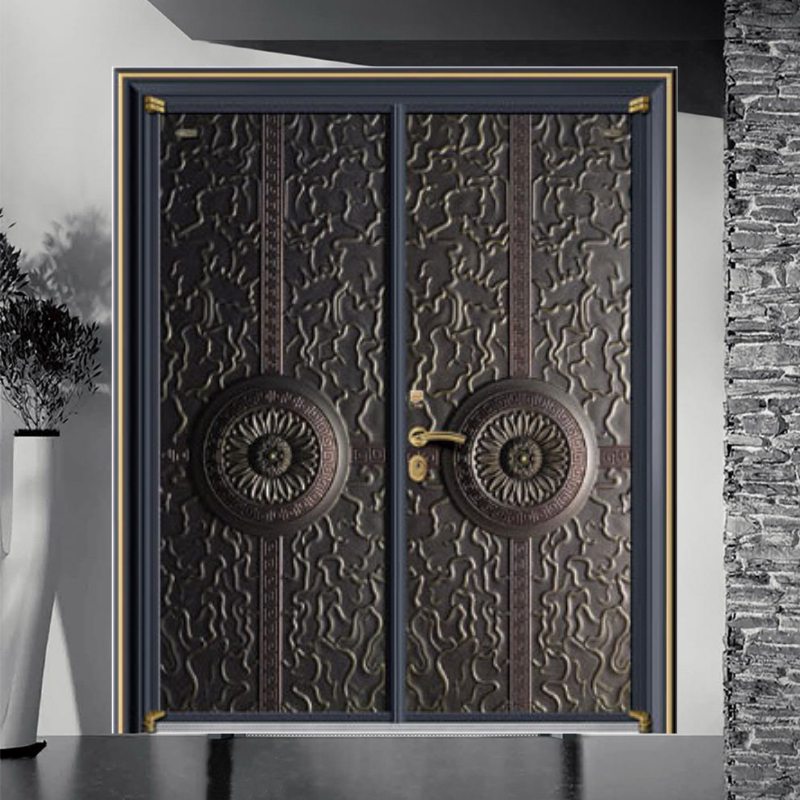 Puerta Acorazada Estilo Alemán en Aluminio Fundido