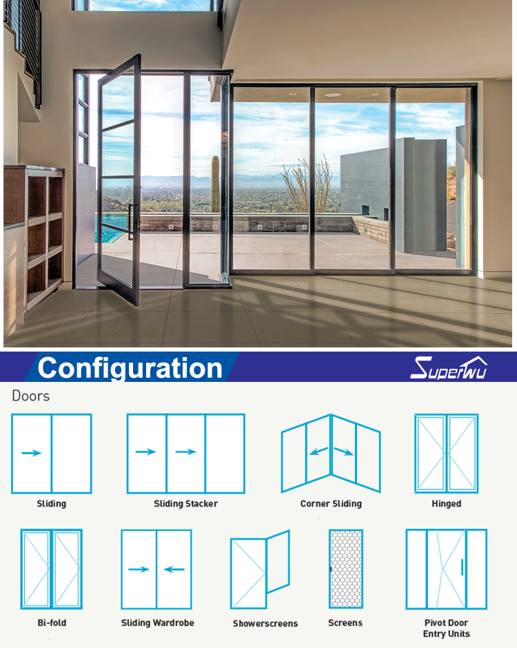 Puertas de Entrada de Seguridad contra Impactos AS2047 de Aluminio con Doble Vidrio
