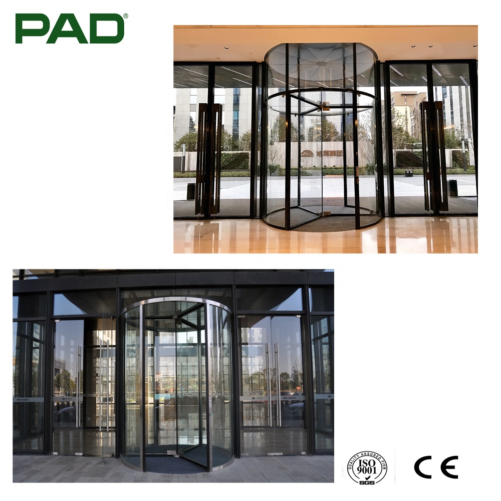 Nuevas puertas comerciales 2026, puerta giratoria automática de 3 hojas con cristal, puerta giratoria de cristal, fabricante de fábrica, precio más bajo.