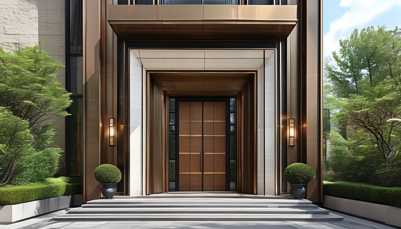 Puerta monumental de gran paso para vestíbulos residenciales